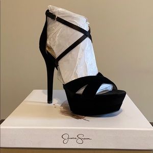 Jessica Simpson Black Velvet Sandals